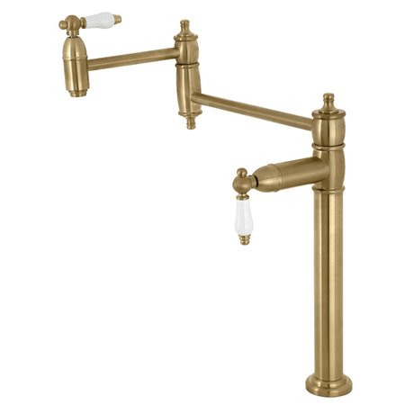 KINGSTON BRASS Deck Mount Pot Filler, Brushed Brass KS3707PL